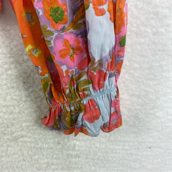 MITTOSHOP NWT Floral Print Long Sleeve Peplum Top. Size Medium - Picture 7 of 11